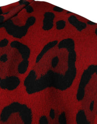 Dolce & Gabbana Red Leopard Print Cotton Sleeveless Men's T-shirt