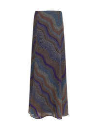 Missoni Women Sequined Chevron Lamé Viscose Long Skirt