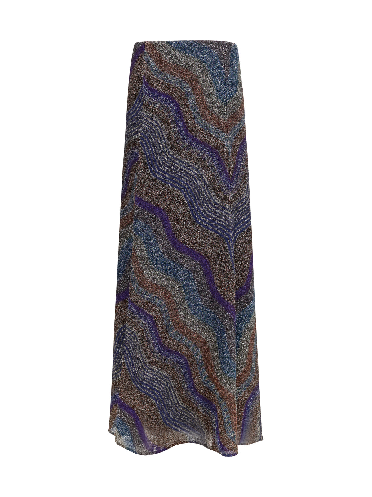 Missoni Women Sequined Chevron Lamé Viscose Long Skirt