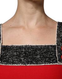 Dolce & Gabbana Red Wool Sleeveless A-line Flared Mini Women's Dress