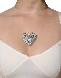 Dolce & Gabbana White Sheer Tulle Bustier Bodycon Midi Women's Dress
