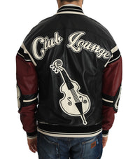 Dolce & Gabbana Leather Club Lounge Black Red Men's Jacket
