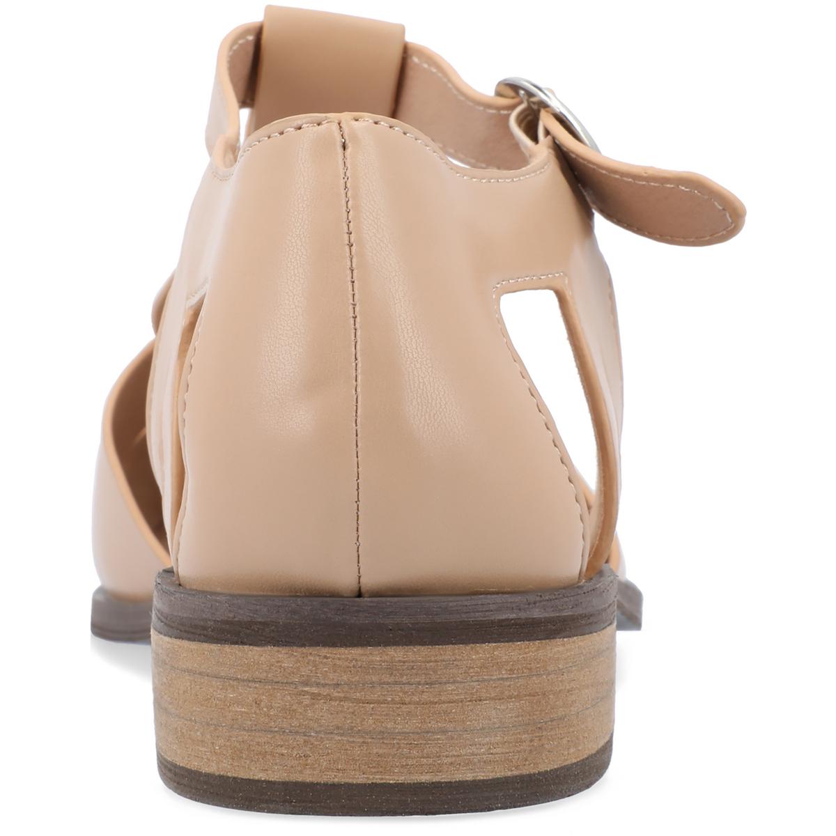 Azzaria Womens Faux Leather Cut Out Ankle Strap