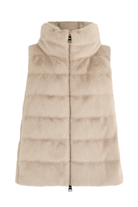 Herno Woman's High-Neck Padded Vest Khaki