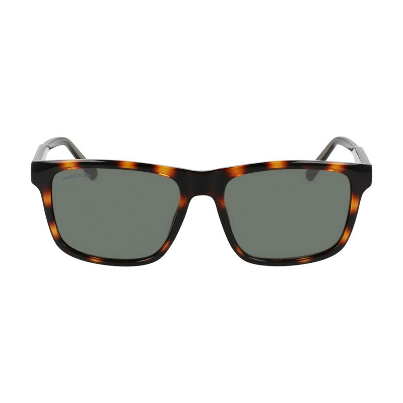 Lacoste Sunglasses Square Full Rim, Havana Frame and Solid Brown Lens L6025S214