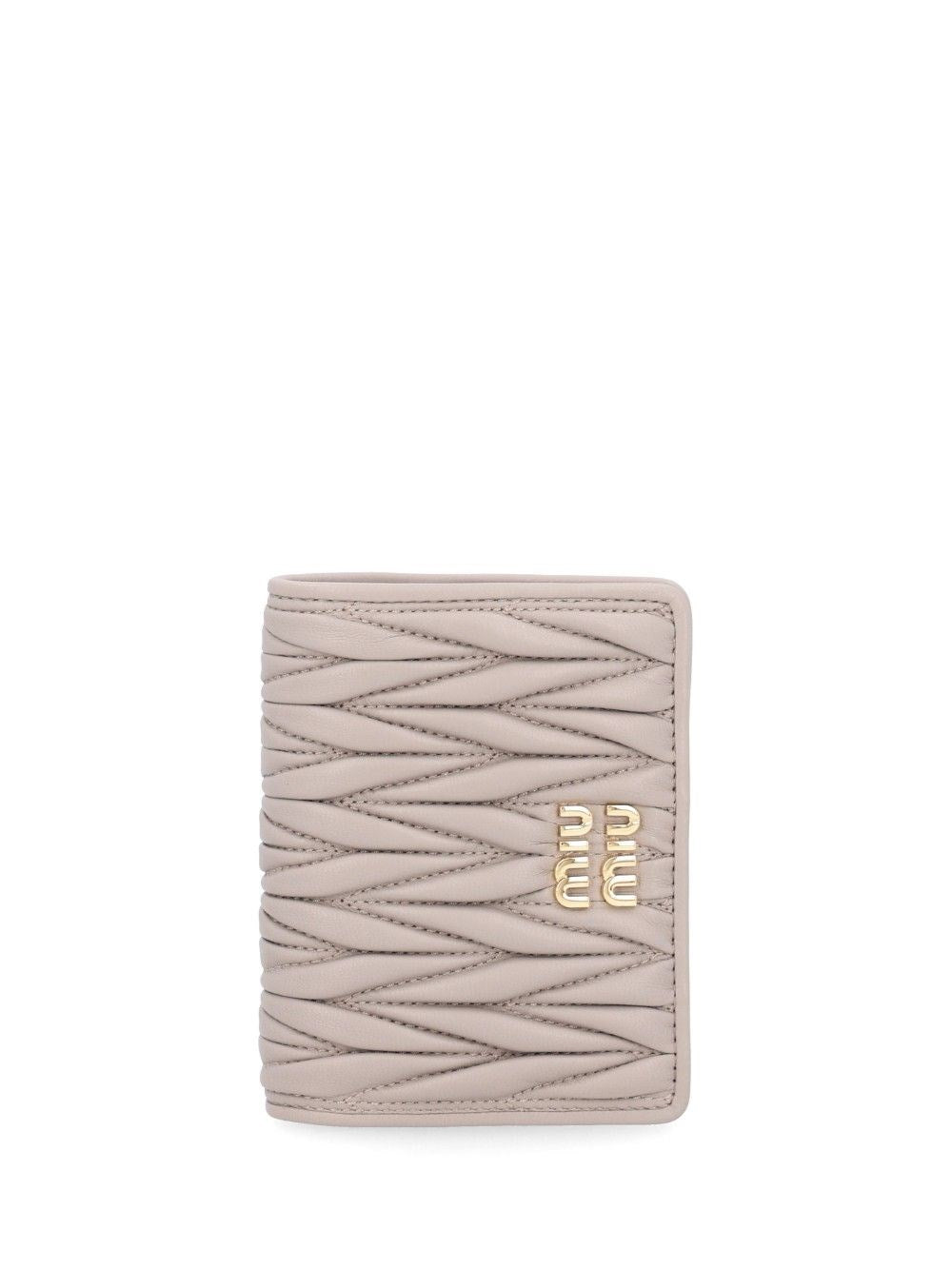 Miu Miu Miu Miu Women Compact Matelassé Leather Wallet