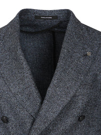 Tagliatore Men Double-Breasted Wool And Silk Blazer