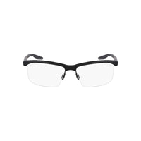 Nike Nike Eyeglasses Rectangle Semi Rim, Matte Black Frame and Clear Demo Lens Lens NIKE7402N001