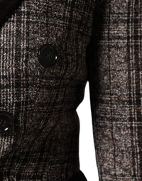 Dolce & Gabbana Dolce & Gabbana Brown Plaid Long Sleeve Cropped Coat Women's Jacket