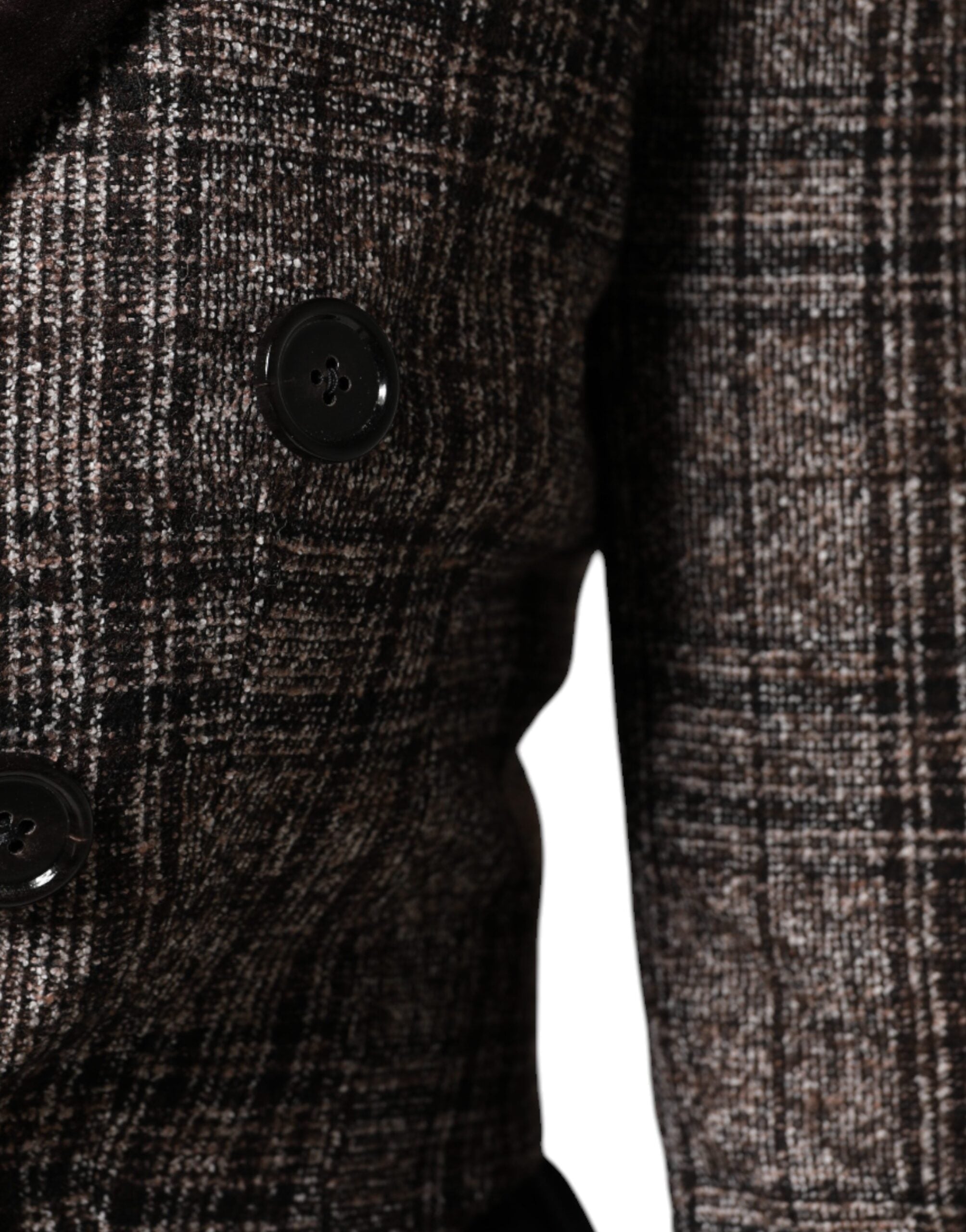 Dolce & Gabbana Dolce & Gabbana Brown Plaid Long Sleeve Cropped Coat Women's Jacket