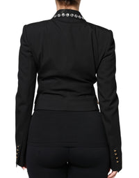 Dolce & Gabbana Dolce & Gabbana Black Crystal Double Breasted Blazer Women's Jacket