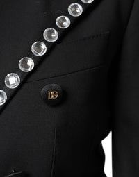 Dolce & Gabbana Dolce & Gabbana Black Crystal Double Breasted Blazer Women's Jacket
