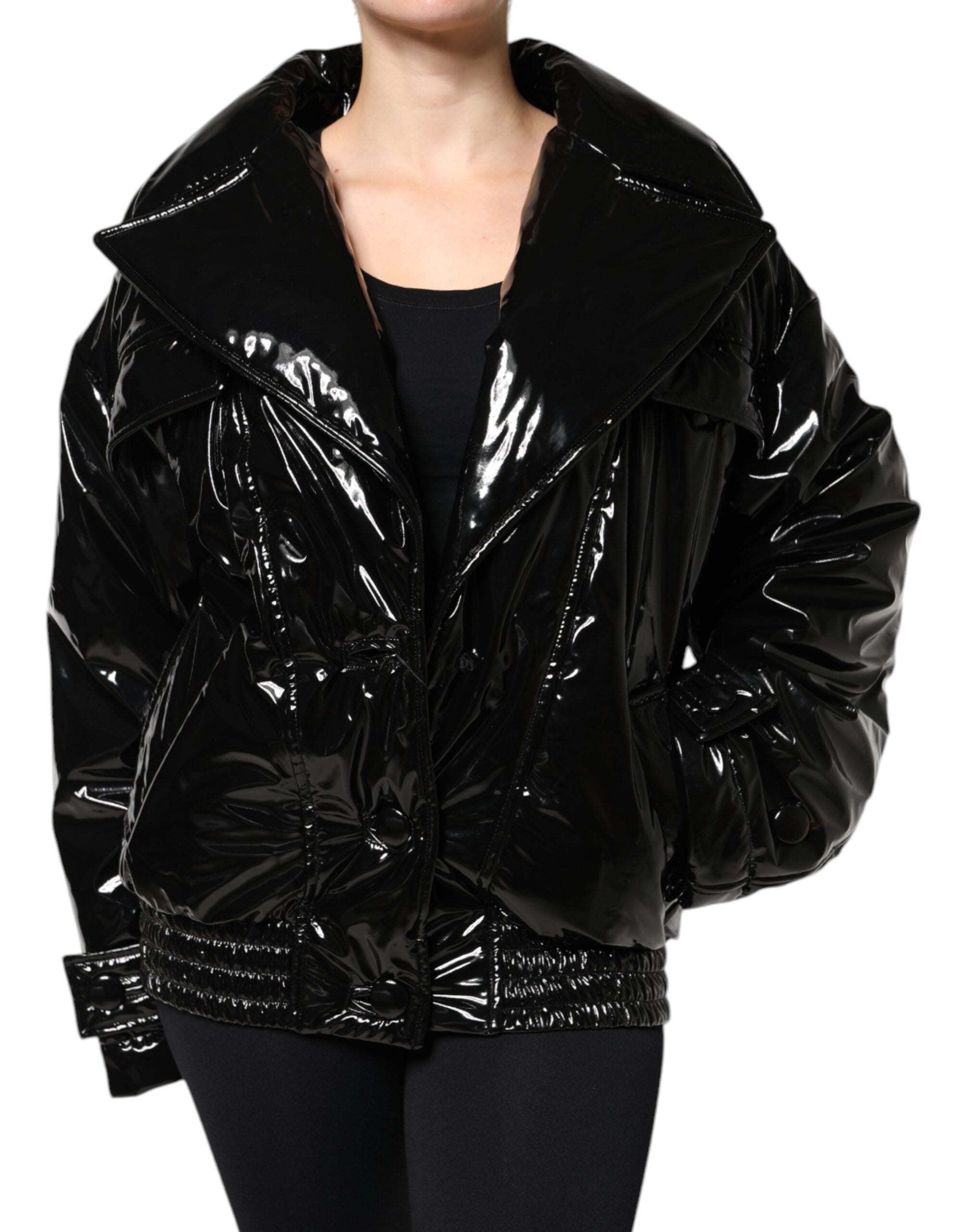 Dolce & Gabbana Dolce & Gabbana Black Polyester Button Down Blouson Women's Jacket