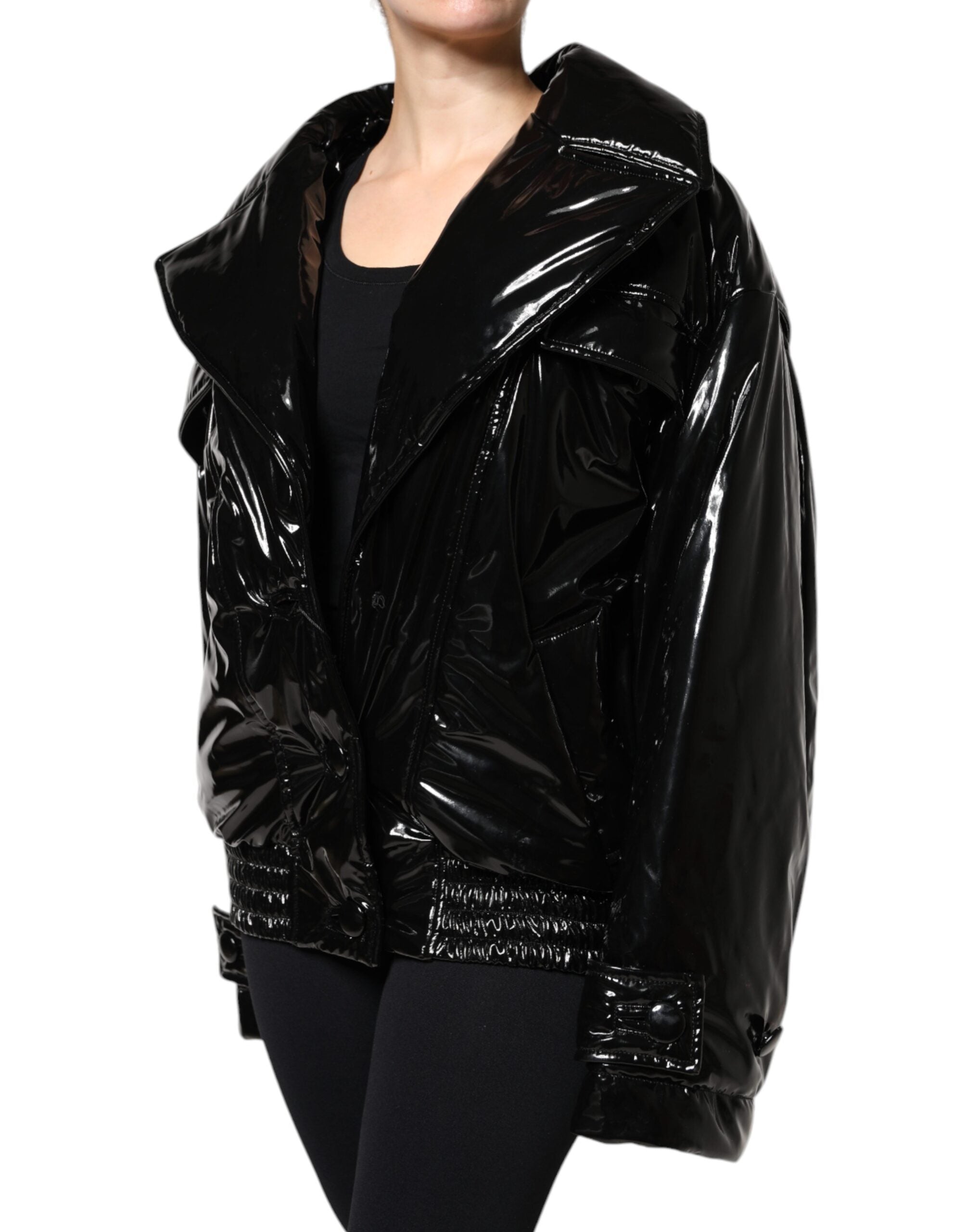 Dolce & Gabbana Dolce & Gabbana Black Polyester Button Down Blouson Women's Jacket