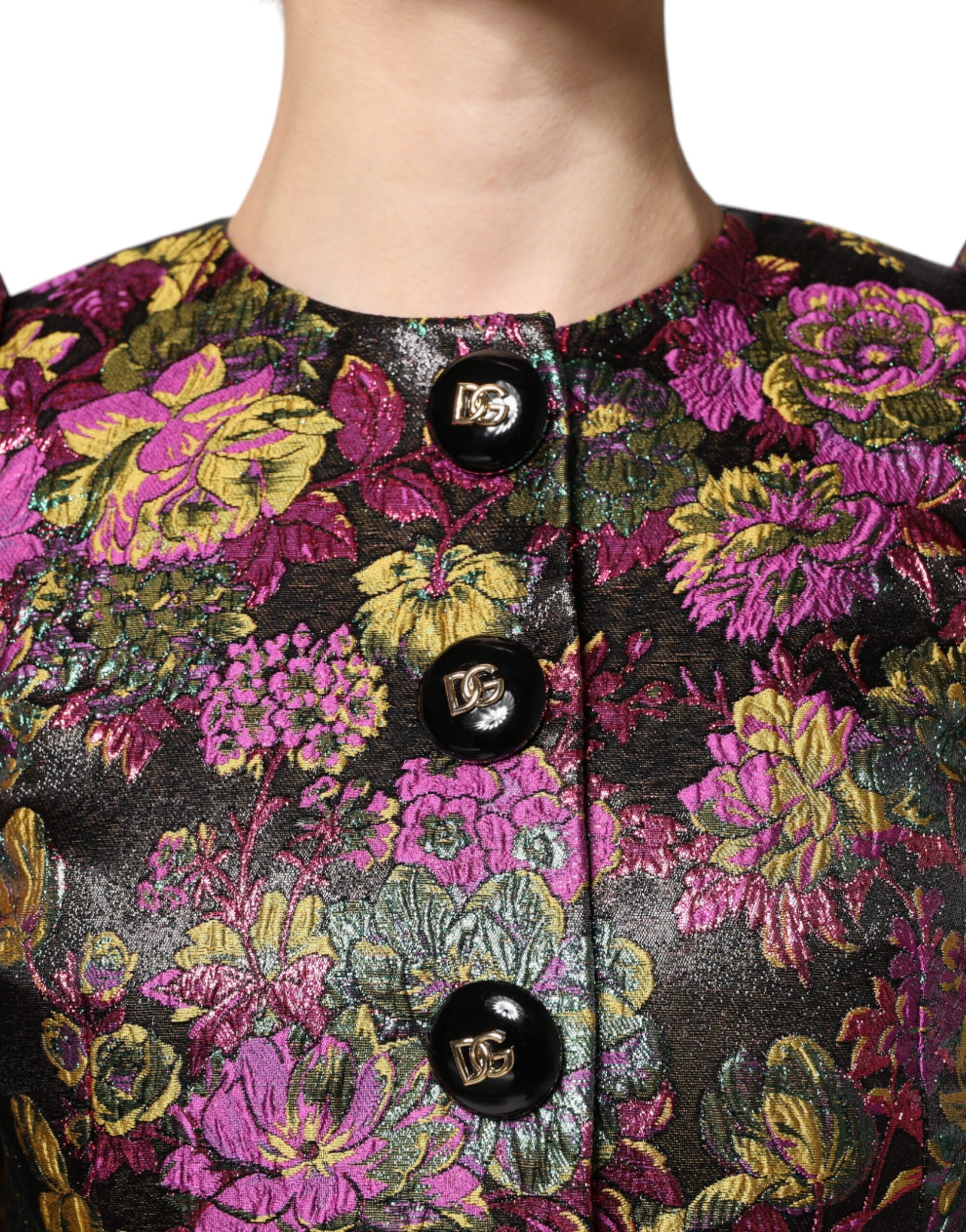 Dolce & Gabbana Dolce & Gabbana Multicolor Floral Jacquard Cropped Women's Jacket
