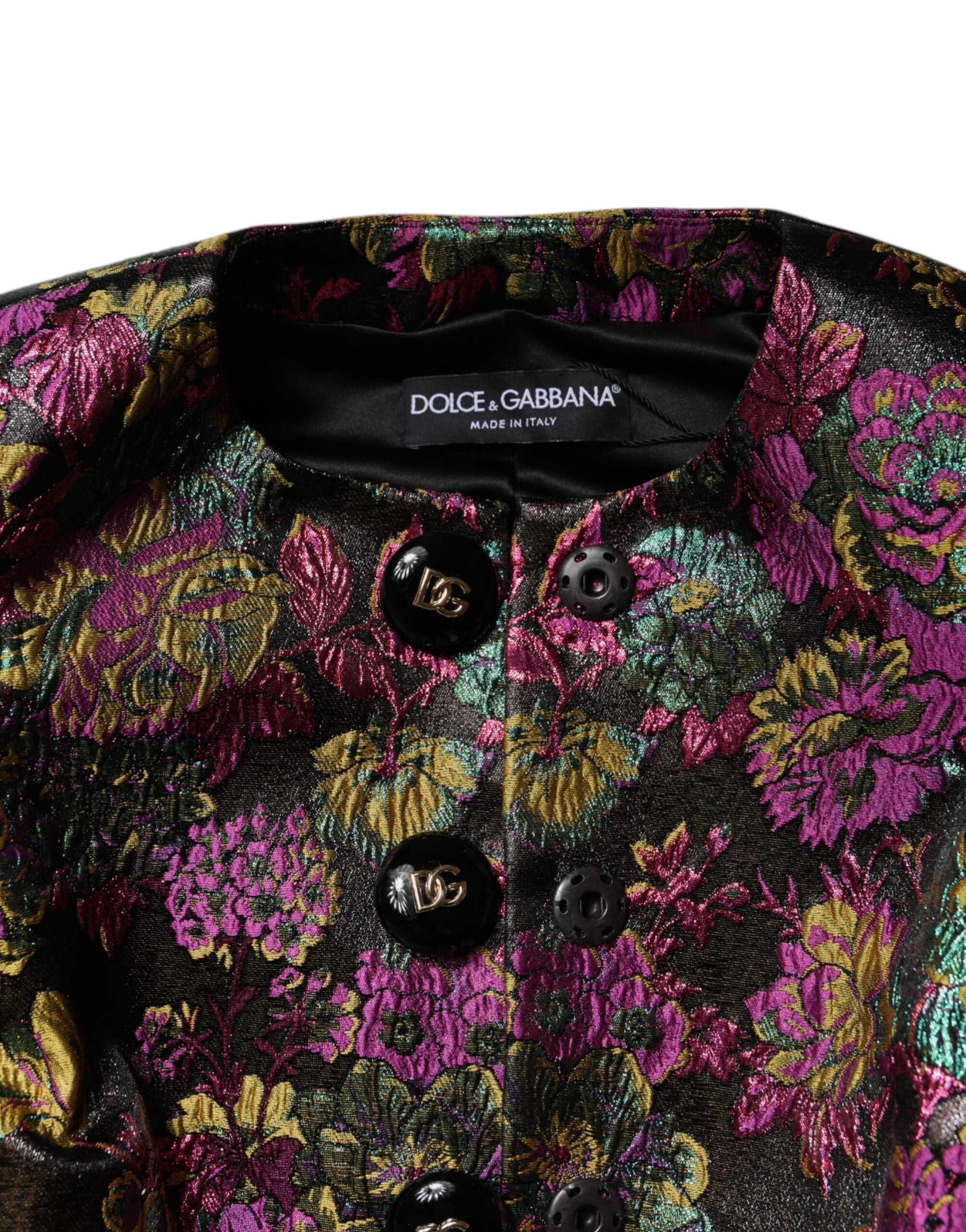 Dolce & Gabbana Dolce & Gabbana Multicolor Floral Jacquard Cropped Women's Jacket