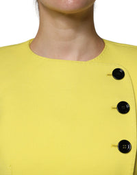 Dolce & Gabbana Dolce & Gabbana Lemon Yellow Wool Long Sleeves Cropped Coat Women's Jacket