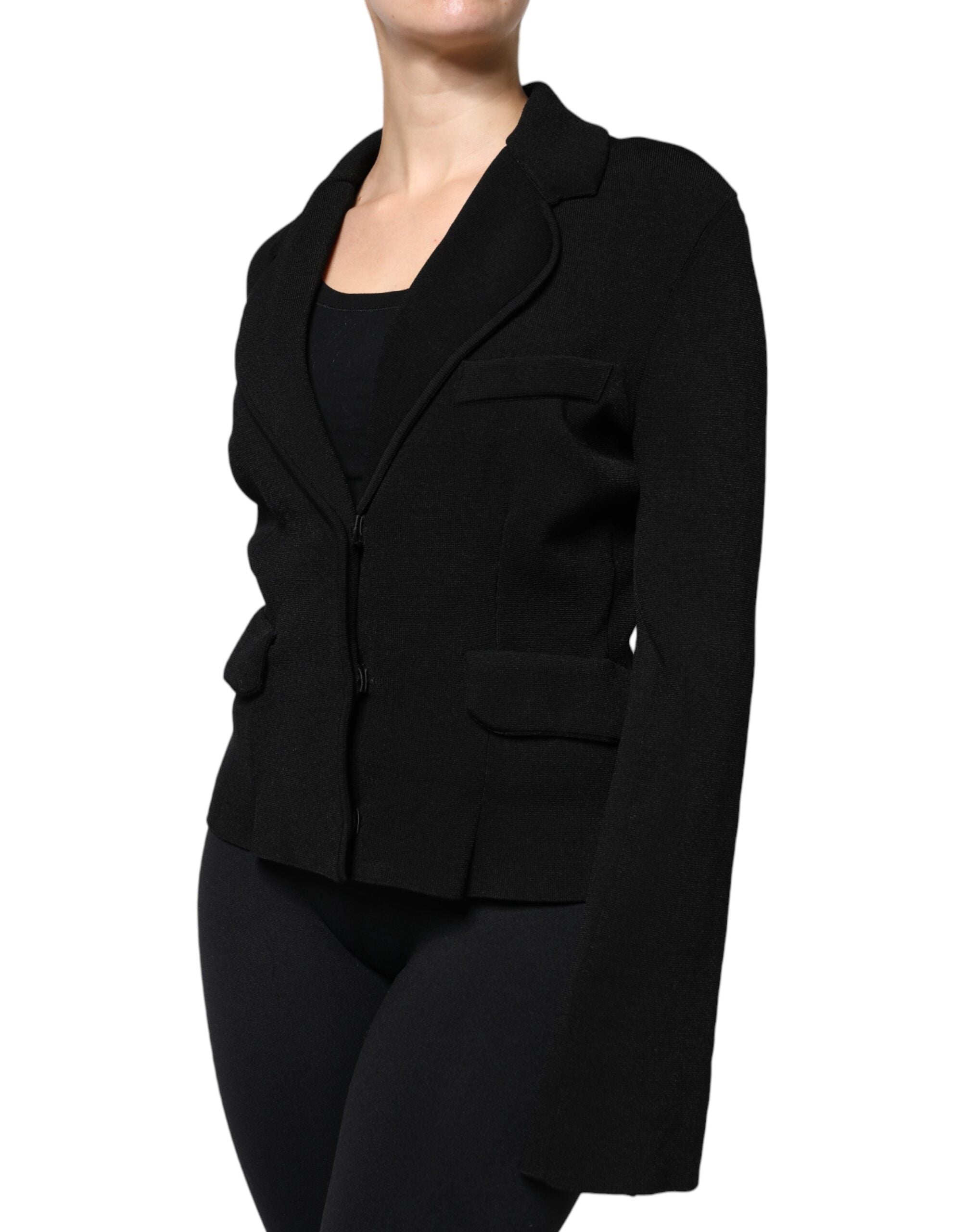 Dolce & Gabbana Dolce & Gabbana Black Viscose Single Breasted Blazer Women's Jacket
