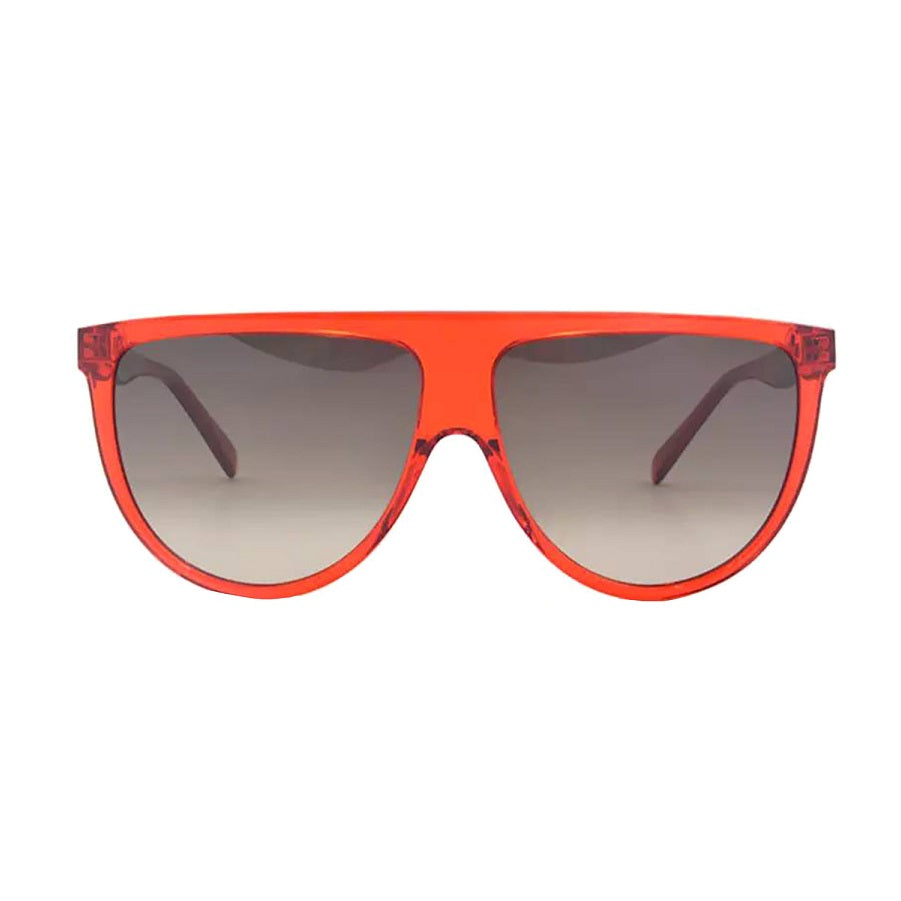 Celine Sunglasses Aviator Full Rim, Transparent Red Frame and Gradient Brown Lens CL40006I66F