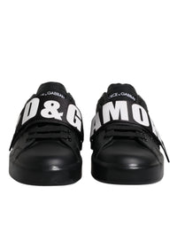 Dolce & Gabbana Black D&G AMORE Low Top Sneakers Women's Shoes