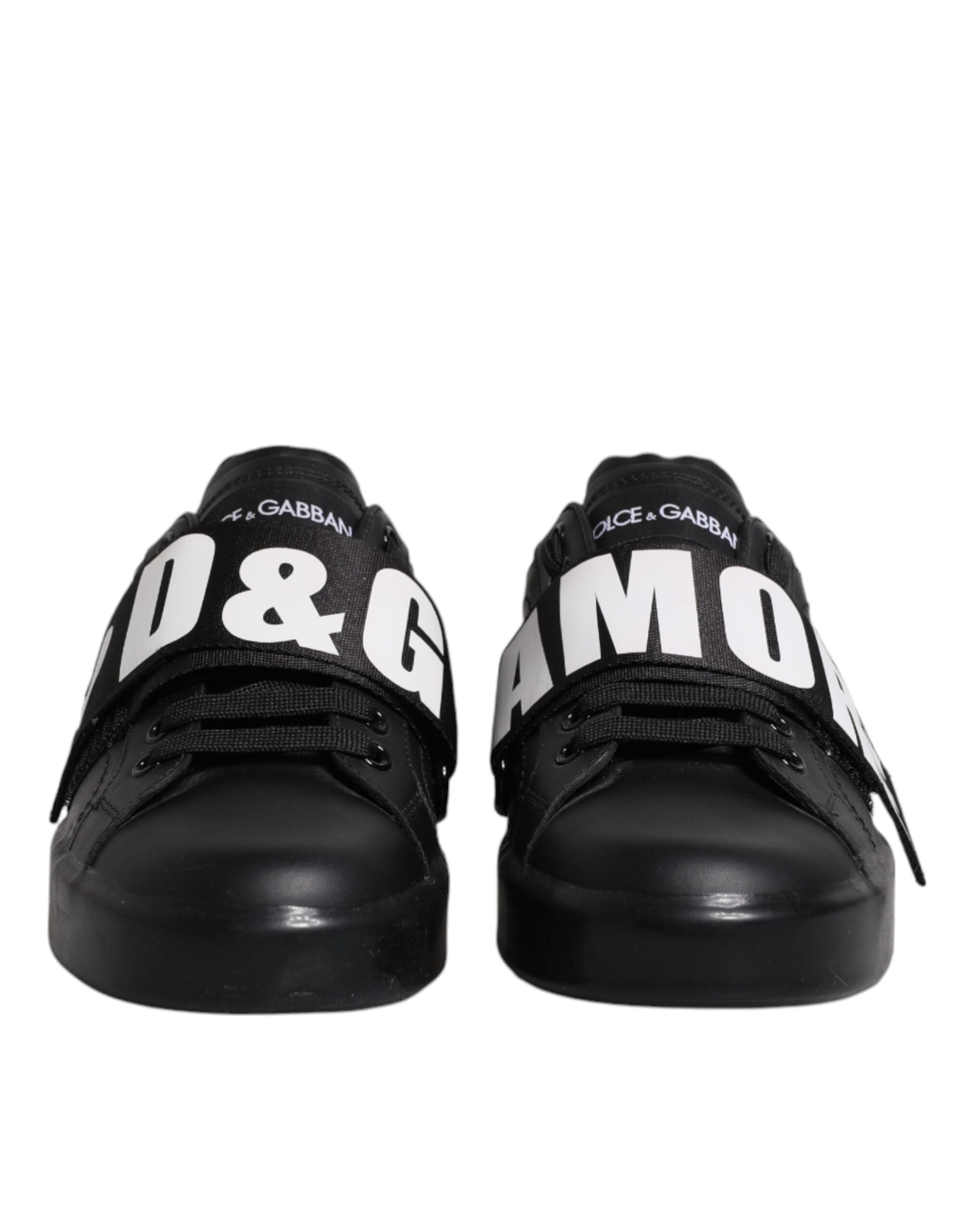 Dolce & Gabbana Black D&G AMORE Low Top Sneakers Women's Shoes