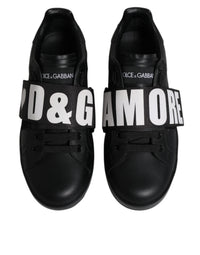 Dolce & Gabbana Black D&G AMORE Low Top Sneakers Women's Shoes