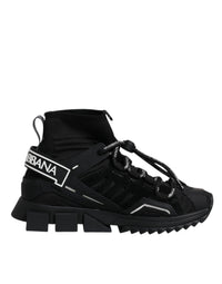 Dolce & Gabbana Black Sorrento Socks Logo Sneakers Women's Shoes