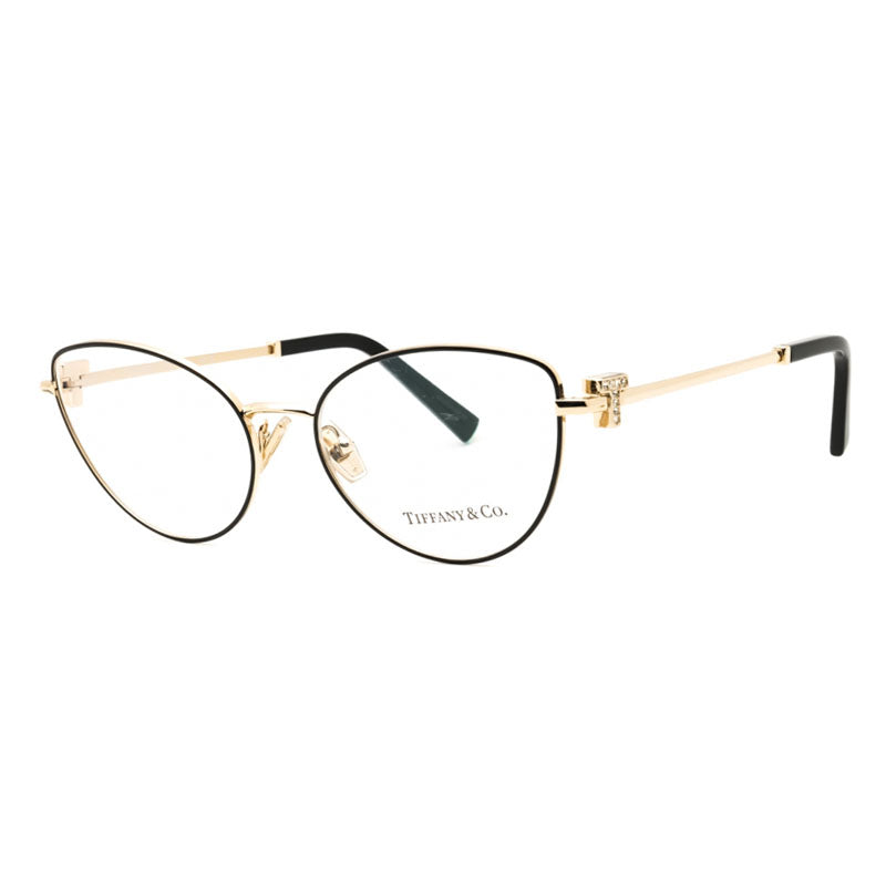 Tiffany & Co. Eyeglasses Cat Eye Full Rim, Black/Gold Frame and Clear Demo Lenses Lens TF1159B6164