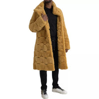 Bottega Veneta Yellow Wool Long Teddy Coat Men's Jacket