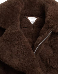 Bottega Veneta Brown Fur Lamb Shearling Coat Men's Jacket
