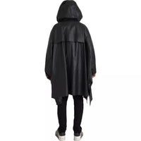 Bottega Veneta Black Leather Hooded Men Trenchcoat Men's Jacket