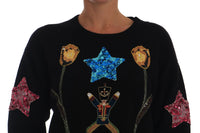 Dolce & Gabbana Fairy Tale Crystal Black Cashmere Women's Sweater