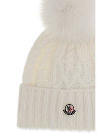 Moncler Women Wool And Cashmere Beanie With Pom-Pom