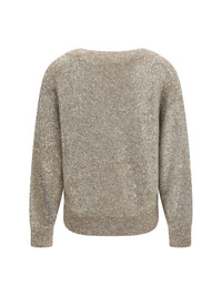 BRUNELLO CUCINELLI Brunello Cucinelli Women Sequined V-Neck Sweater