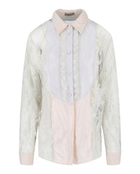 Bottega Veneta Womens Lace Patterned Blouse