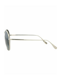 Maui Jim Womens Round/Oval Silver Silver Grey Fashion Designer Eyewear