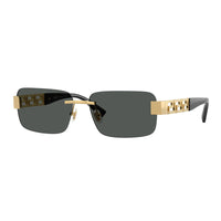 Versace Versace Sunglasses Rectangle Rimless, Gold Frame and Dark Grey Lens VE2298100287