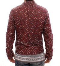 Dolce & Gabbana Bordeaux Leather Boxer Print Jacket Men's Coat