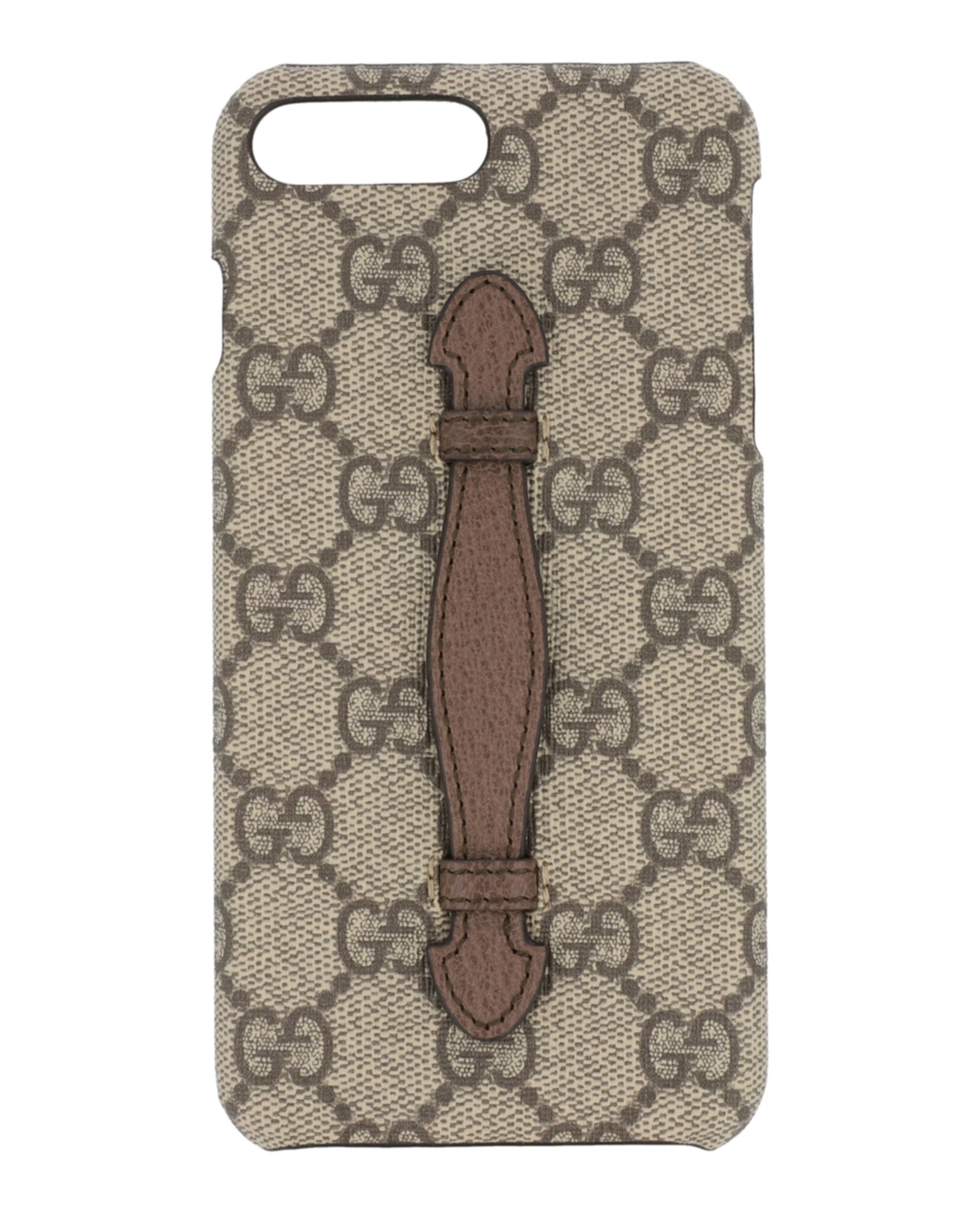 Gucci Unisex-Adult GG Supreme Selleria iPhone 8 Plus Case Beige Ebony New Maple