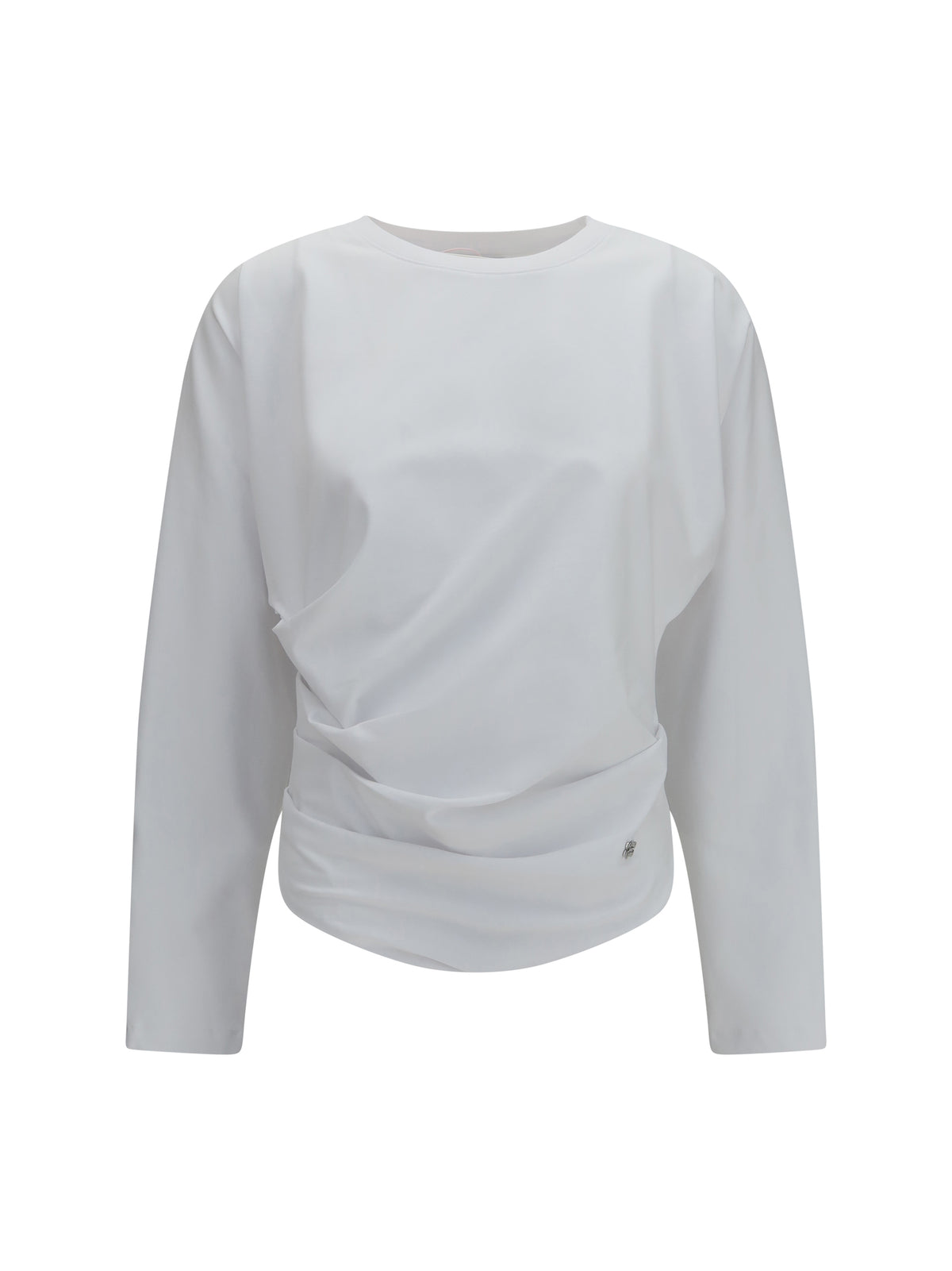 GANNI Ganni Women Asymmetric Draped Stretch Cotton Top
