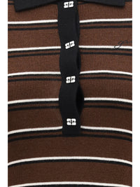 GANNI Ganni Women Striped Wool Polo Dress