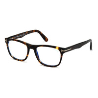 Tom Ford Eyeglasses Square Full Rim, Shiny Blue Frame and Clear Blue Light Block Lens FT5662-B055