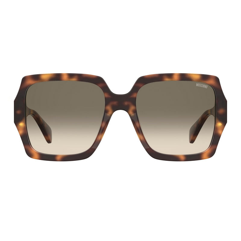 Moschino Sunglasses Square Full Rim, Havana Frame and Green Gradient Lens MOS127/S/US005L9K