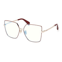 Max Mara Max Mara Eyeglasses Butterfly Full Rim, Black/Gold Frame and Clear/Blue-light Block Lenses Lens MM5073-H-B005