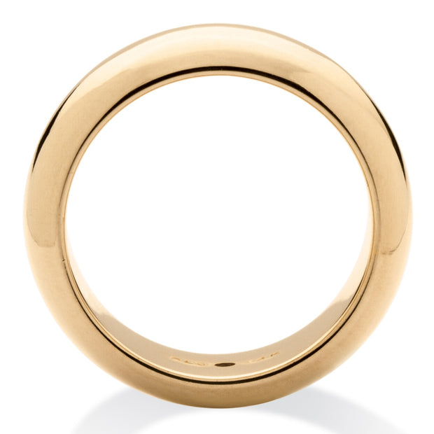 PalmBeach Jewelry 14K Yellow Gold Nano Diamond Resin Filled Wedding Ring (8mm) Sizes 6-10