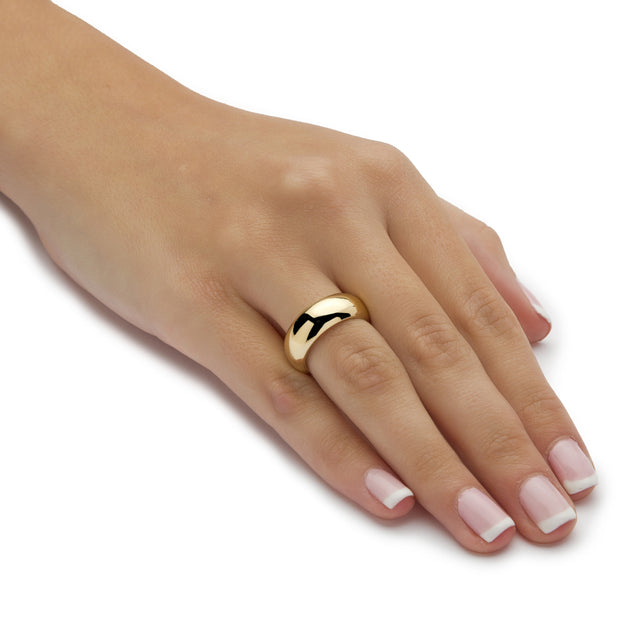PalmBeach Jewelry 14K Yellow Gold Nano Diamond Resin Filled Wedding Ring (8mm) Sizes 6-10