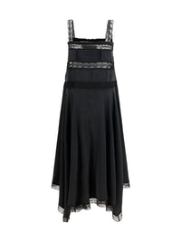 Ganni Women Silk Maxi Dress With Lace Details
