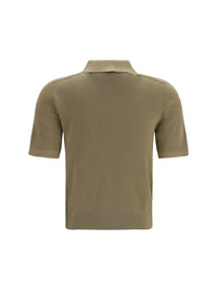 Burberry Women Knit Polo With Check Trim