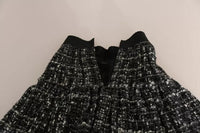 Dolce & Gabbana Black Check Flounce Detailed Wool Mini Women's Skirt