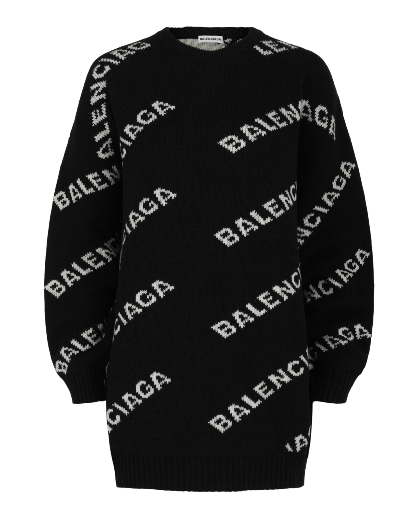 Balenciaga Balenciaga Womens Allover Logo Knit Sweater